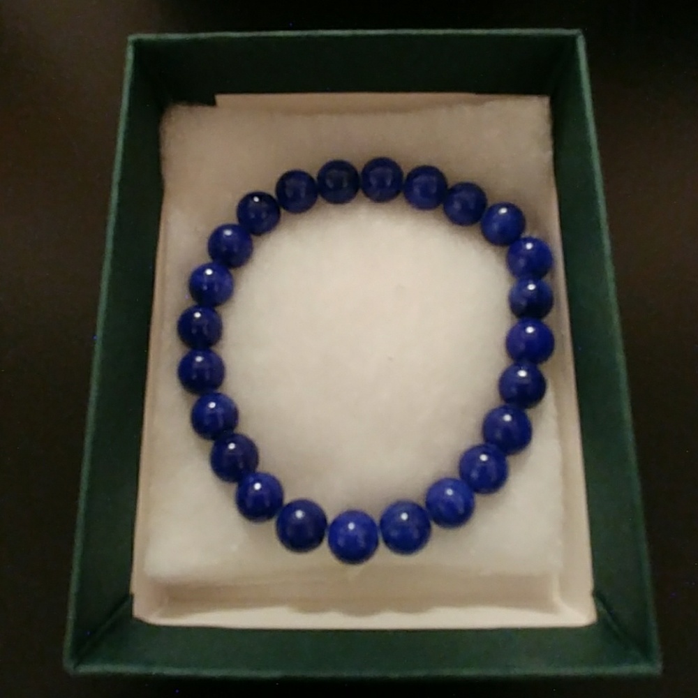 Cobalt Mountain Jade Stone Bracelet - Picture 2 of 8